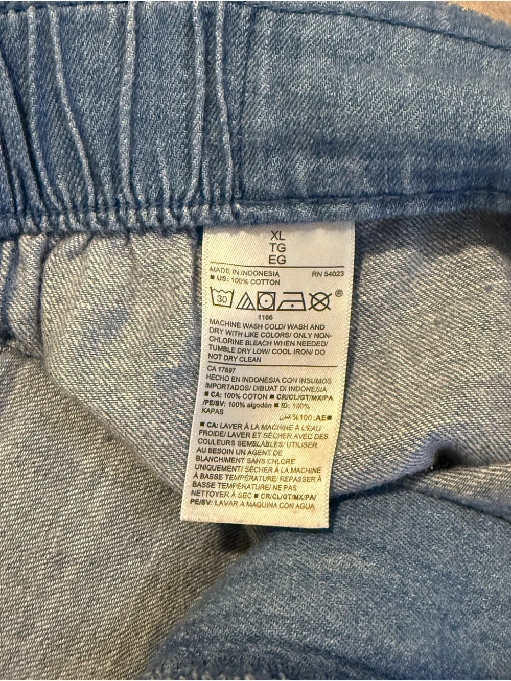 Old Navy Light Blue Denim Elastic-Back Jean Shorts